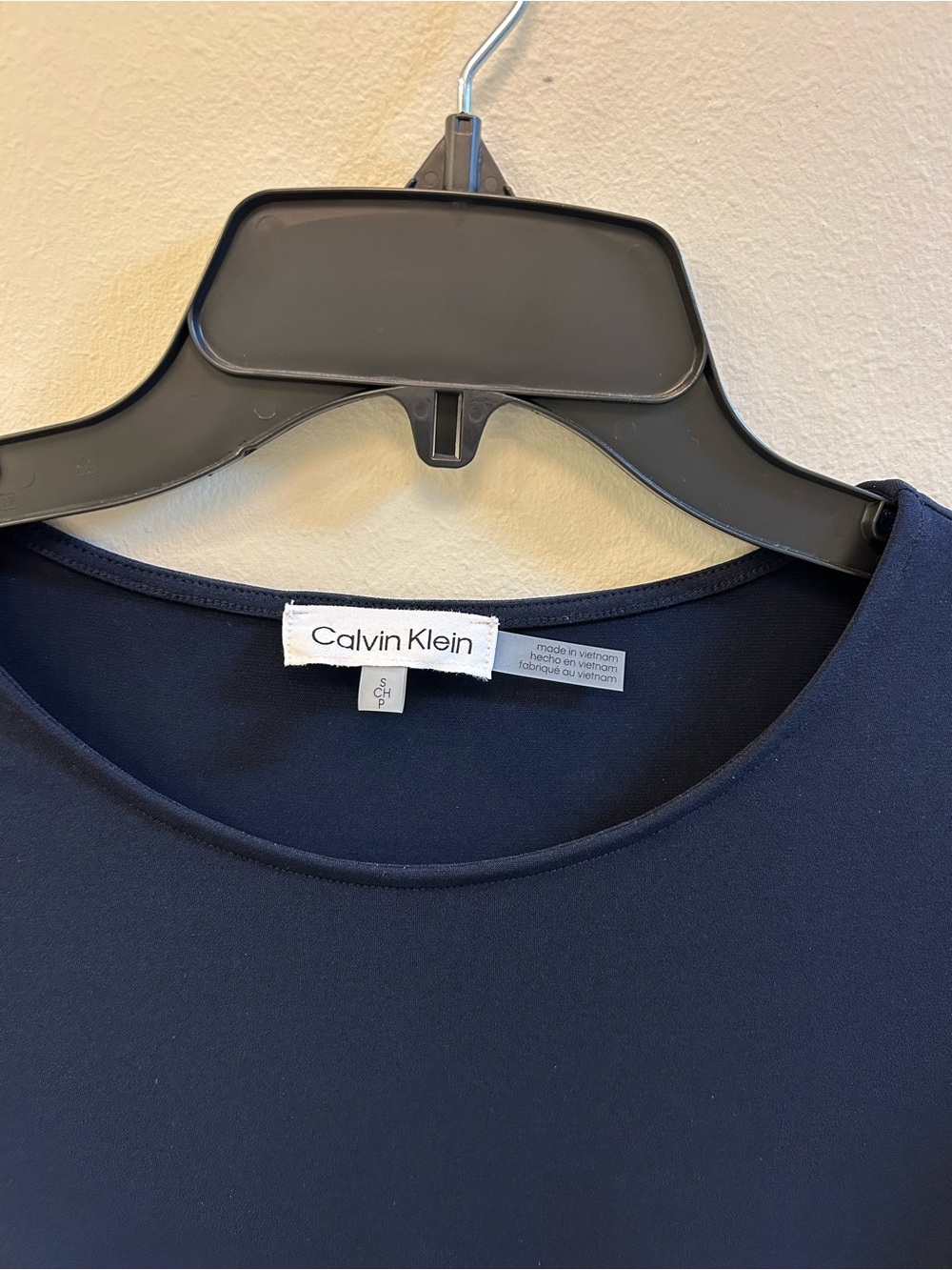 Calvin Klein Dark Navy Ruffle Sleeve Blouse - Women's Top - Picture 3 of 4